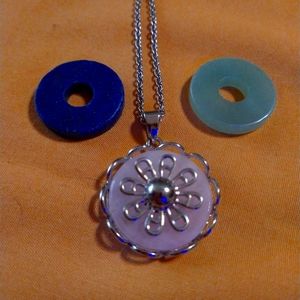 -LAPIS LAZULI, ROSE QUARTZ, AVENTURINE, 30" (R-39014